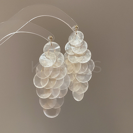 Shell Dangle Stud Earrings FS-WGED06D-18-1
