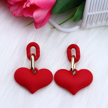 Heart Acrylic Dangle Stud Earrings FS-WG6C9EC-10-1