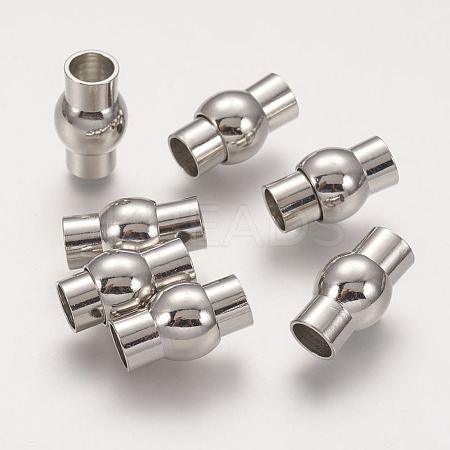 Brass Magnetic Clasps with Glue-in Ends KK-G230-6mm-P-NF-1