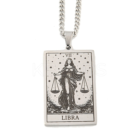 Non-Tarnish 304 Stainless Steel Tarot Pendant Necklaces NJEW-A026-01P-07-1