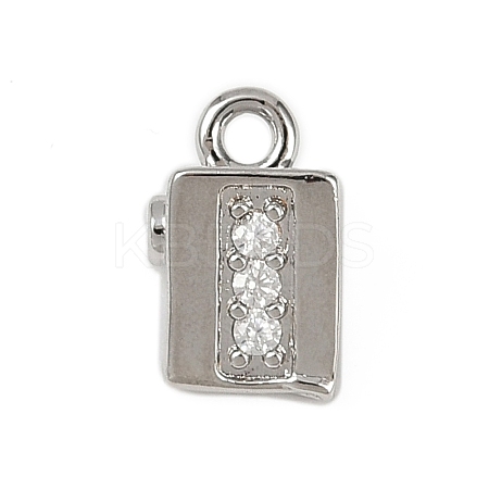 Brass Micro Pave Clear Cubic Zirconia Pendants KK-L238-28P-1