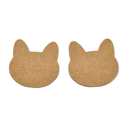 100Pcs Cat Shaped Kraft Paper Earring Display Cards X-EDIS-M004-01A-1