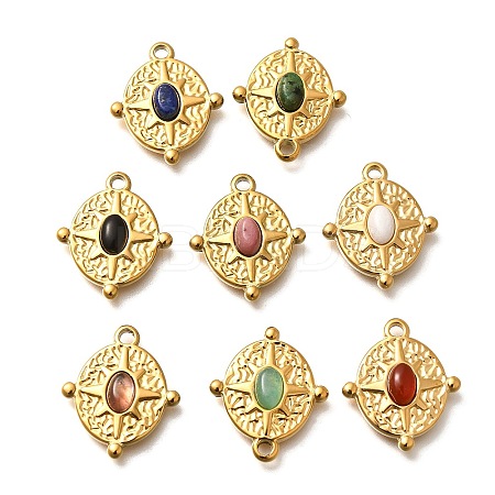 Natural Mixed Stone Pendants STAS-K295-06G-1