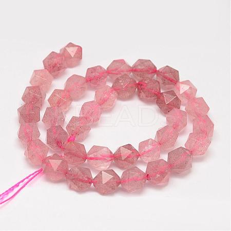 Natural Strawberry Quartz Beads Strands G-K066-15A-10mm-1