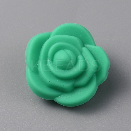 Rose Food Grade Eco-Friendly Silicone Beads LS-SIL-WH0014-20Q-1
