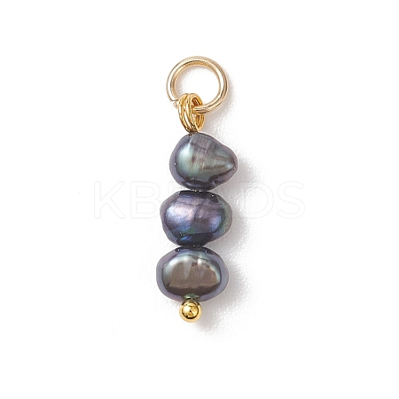 Dyed Natural Baroque Keshi Pearl Two Sides Polished Pendants PALLOY-JF04814-01-1
