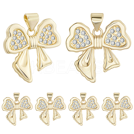 8Pcs Brass Micro Pave Cubic Zirconia Pendants KK-BBC0020-49-1