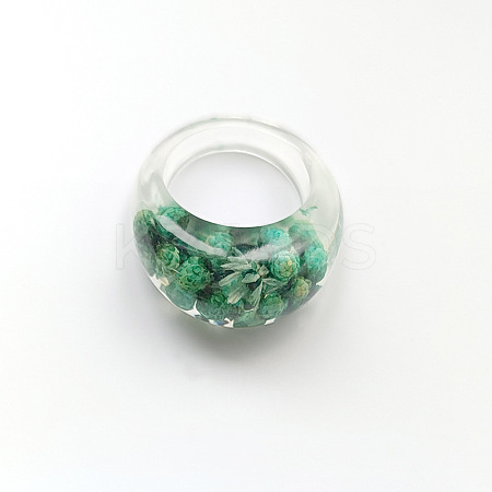 Resin Dried Flower Finger Rings for Women FS-WGEA7C0-01-1