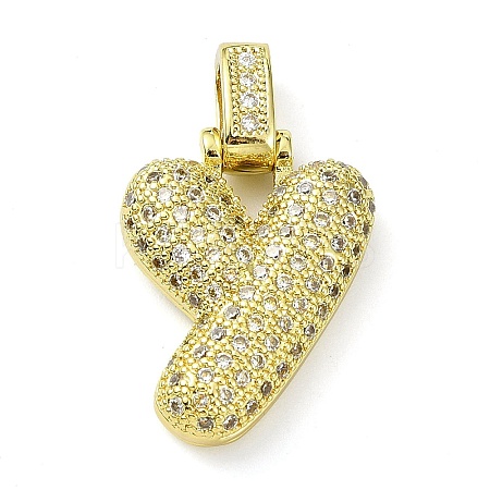 Brass Micro Pave Clear Cubic Zirconia Pendants KK-M279-01G-Y-1