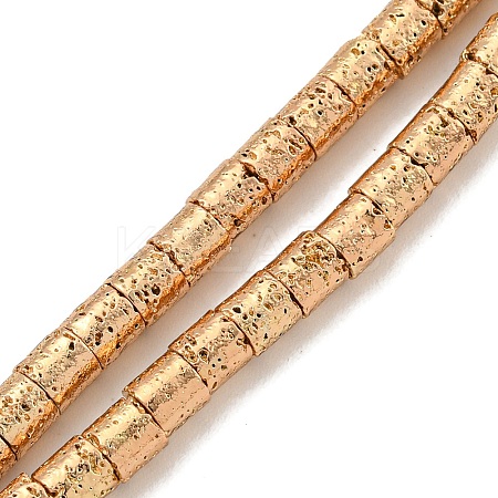 Electroplated Natural Lava Rock Beads Strands G-I360-J01-02-1