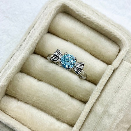 Brass Micro Pave Cubic Zirconia Finger Rings for Women WG8C618-02-1