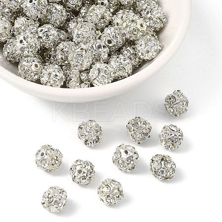 Brass Rhinestone Beads RB-A019-8mm-01S-1