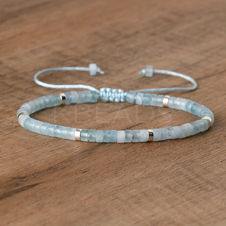 Natural Aquamarine Beaded Braided Bracelets QH4784-16-1