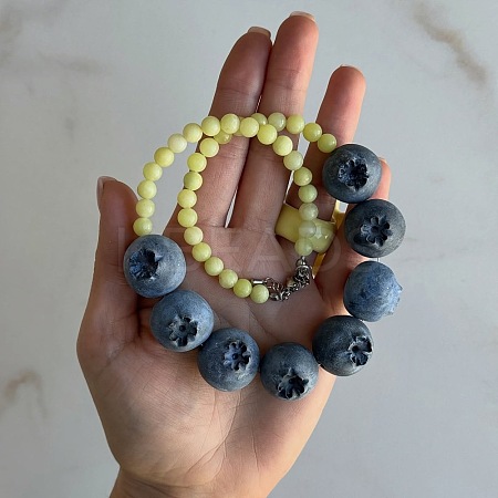 Glass & Resin Fruit Beaded Necklaces for Women WG91F17-01-1