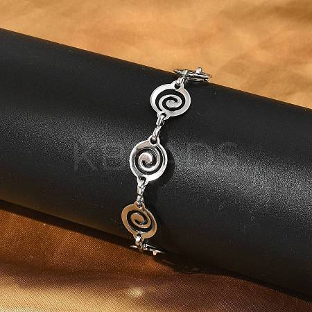 304 Stainless Steel Vortex Link Bracelets for Men & Women BJEW-D042-27P-1