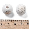 Christmas Printed Schima Wood European Beads WOOD-G023-18B-3