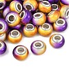 Two Tone Opaque Resin Rondelle European Beads RESI-Z046-02F-1