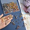 40Pcs 4 Colors Heart Shape Zinc Alloy Swivel Lobster Clasp FIND-SP0002-60-3
