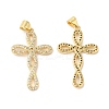 Brass Micro Pave Clear Cubic Zirconia Pendants ZIRC-L103-024G-1