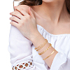 ANATTASOUL 4Pcs 4 Style Alloy Curb & Cable & Paperclip & Herringbone Chain Bracelets Set for Men Women BJEW-AN0001-13-5
