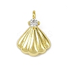 Brass Pave Clear Cubic Zirconia Pendants KK-L238-31G-1