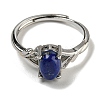 Oval Natural Lapis Lazuli Adjustable Rings RJEW-Q818-01P-05A-3