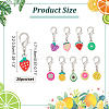 20Pcs 10 Styles Fruit Handmade Polymer Clay Pendant Stitch Markers HJEW-NB00048-2