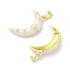 Brass Micro Pave Cubic Zirconia with Enamel Pendants KK-Z134-13G-01-2
