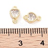 Brass Pave Clear Cubic Zirconia Connector Charms KK-P271-35G-3