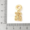 Brass Micro Pave Cubic Zirconia European Dangle Charms ZIRC-I071-26G-3