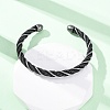 316 Surgical Stainless Steel Twisted Rope Shape Cuff Bangles BJEW-P319-04B-4