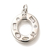 Brass Micro Pave Clear Cubic Zirconia Pendants KK-G521-01P-O-1