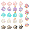 24Pcs 6 Styles Resin Rhinestone Pendants PALLOY-PH01657-1