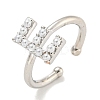 Rack Plating Brass Open Cuff Rings for Women RJEW-F162-01P-E-1