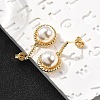 Round Brass Micro Pave Clear Cubic Zirconia Dangle Stud Earrings EJEW-C154-08G-3