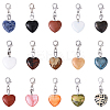 15Pcs Heart Natural & Synthetic Mixed Stone Pendant Decorations HJEW-YW00170-1