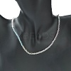Bling Glass Round Beaded Necklace for Women NJEW-PH01490-02-5