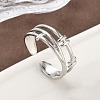 304 Stainless Steel Open Cuff Rings for Women RJEW-A079-04D-P-2