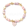 Heart with Eye Alloy Enamel Charm Bracelets BJEW-JB12287-01-2