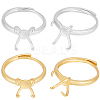 4Pcs 2 Colors Adjustable Brass Ring Components KK-BBC0012-94-1