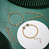  8Pcs Two Tone Handmade Brass Curb Chain Bracelet Makings KK-NB0002-63-5