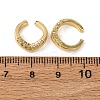 Brass Micro Pave Clear Cubic Zirconia C-Shaped Cuff Earrings LS-EJEW-D328-09G-03-5