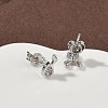 Deer Brass Micro Pave Clear Cubic Zirconia Stud Earrings EJEW-F383-08P-5