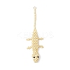 Glass Seed Beaded Gecko Pendants PALLOY-MZ01115-02-1