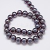Electroplate Imitation Jade Glass Round Beads Strands EGLA-F037-10mm-M-3