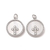 Brass Pendants Pave Shell X-KK-L208-76P-1