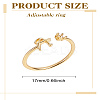 1Pc Letter Brass Rhinestone Open Cuff Rings for Women AJEW-LP0004-47A-G-2