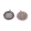 Zinc Alloy Pendant Settings for Cabochon & Rhinestone PALLOY-A15290-R-FF-2