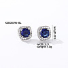 Elegant Zircon Square Stud Earrings for Women TY1635-5-1