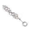 304 Stainless Steel Macrame Pouch Empty Stone Holder Pendant Decorations AJEW-JB01414-02-4